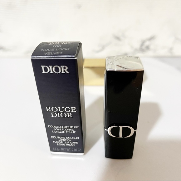 Dior Rouge Lipstick Color 100 Nude Look Velvet • Travel Size - Picture 5 of 9